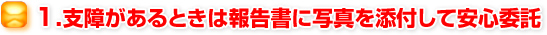 1.支障があるときは報告書に写真を添付して安心委託